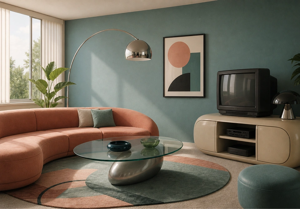 Интерьер в стиле ретро-модерн